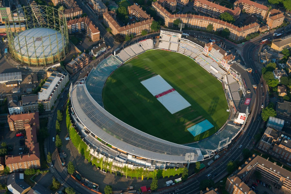Aerial view of the Kia Oval Stadium in London