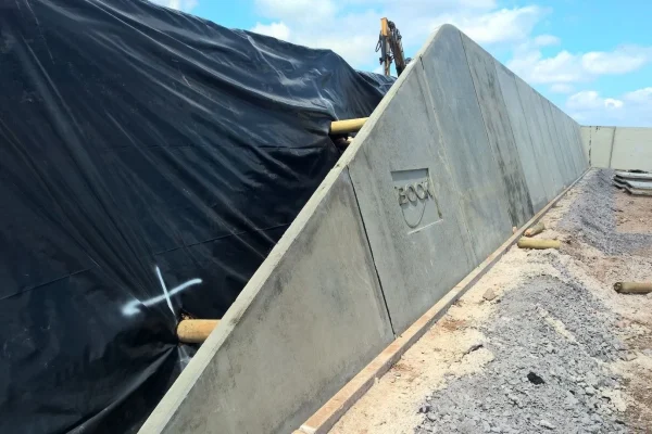 Installation of precast concrete silage clamps at Harper Adams University