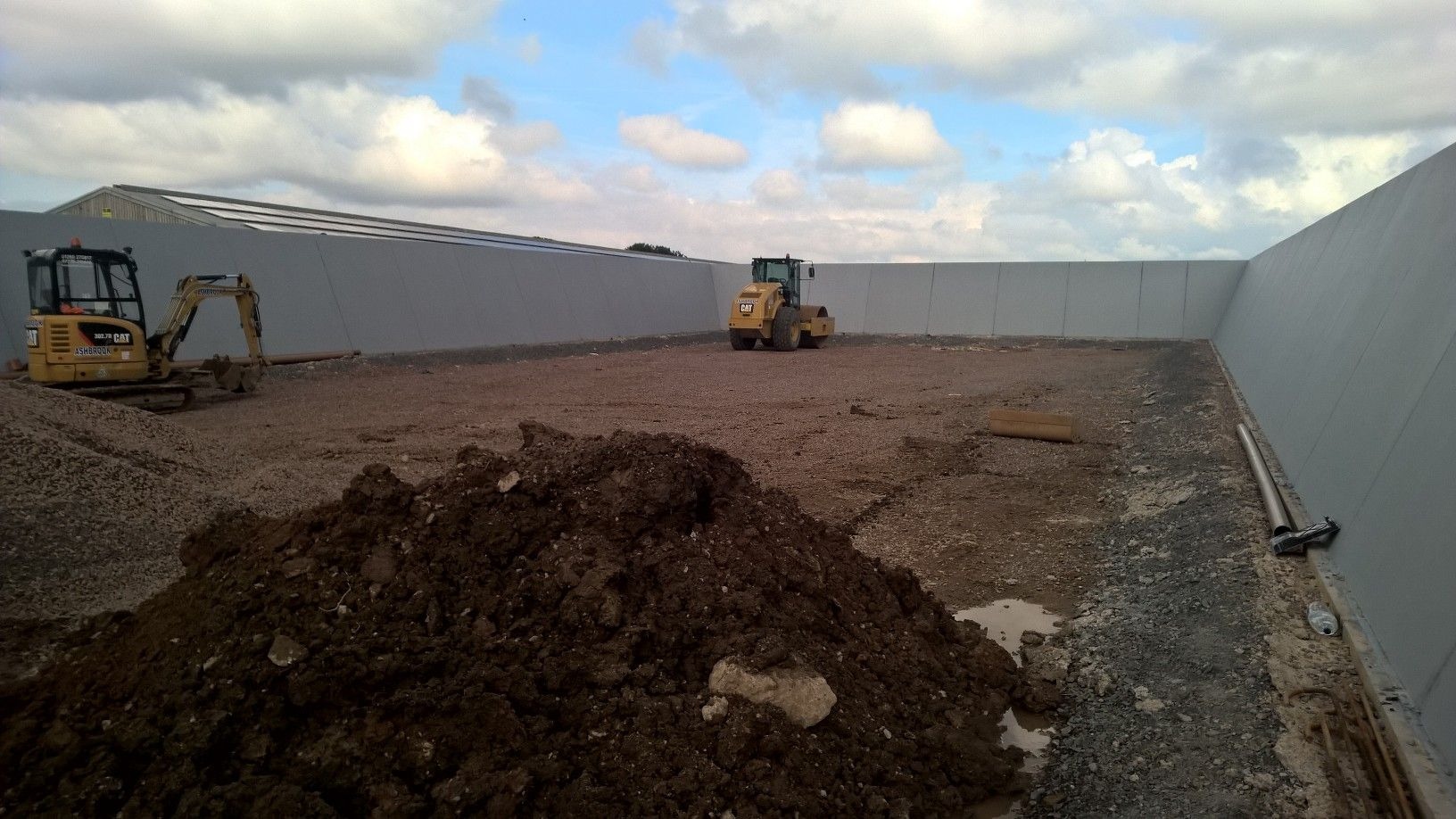 Installation of precast concrete silage clamps at Harper Adams University