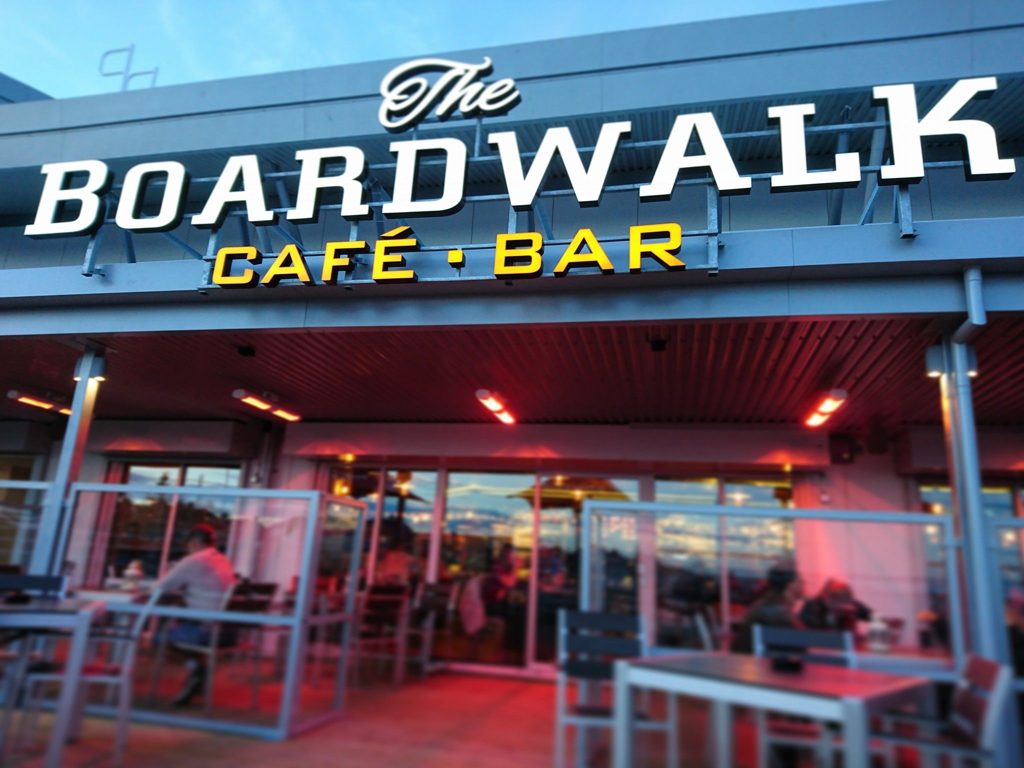 Close up of completed Boardwalk Cafe and Bar at Felixstowe Pier