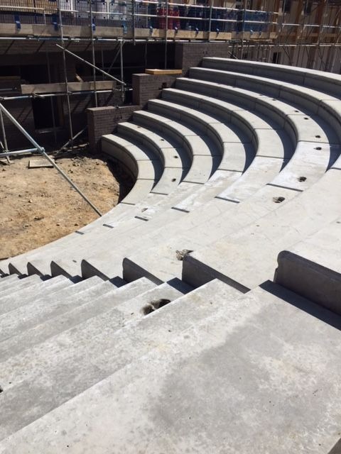 Precast concrete auditorium units installed at Purbrook Park school