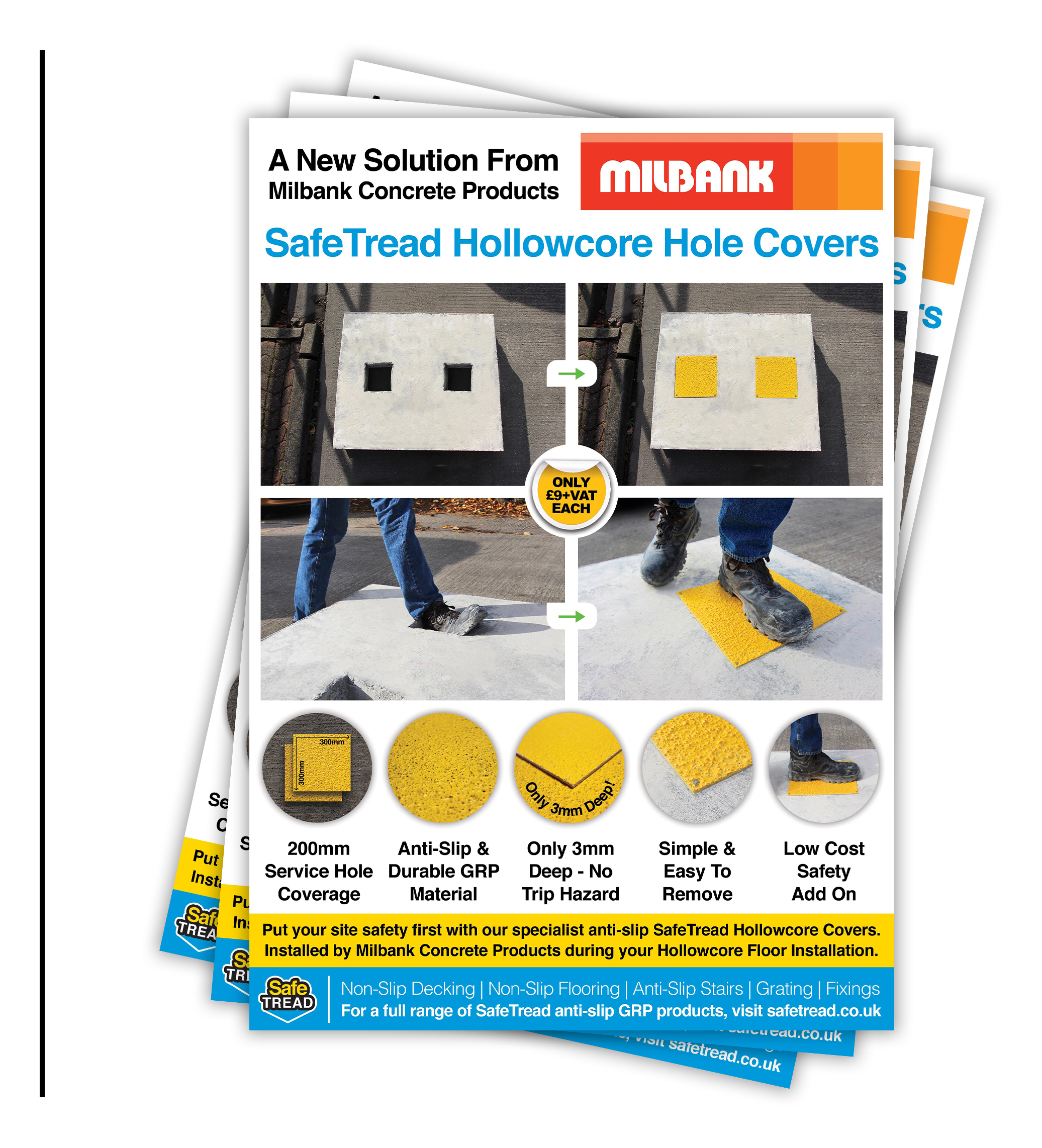 SafeTread hollowcore cover leaflets