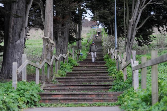 Original Benton hill steps in Leigh-on-sea essex