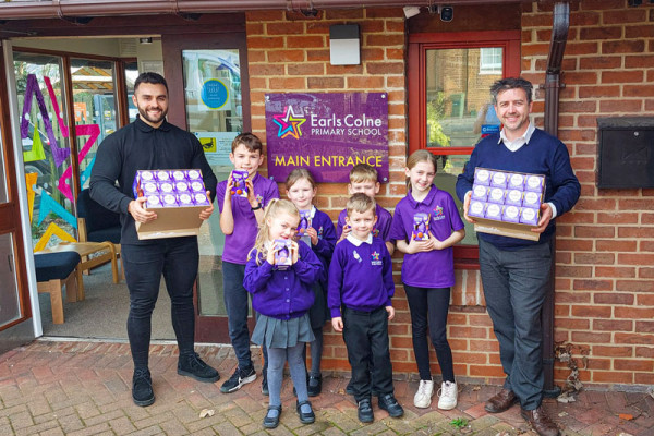 Milbank concrete products deliver eggs to earls colne primary school