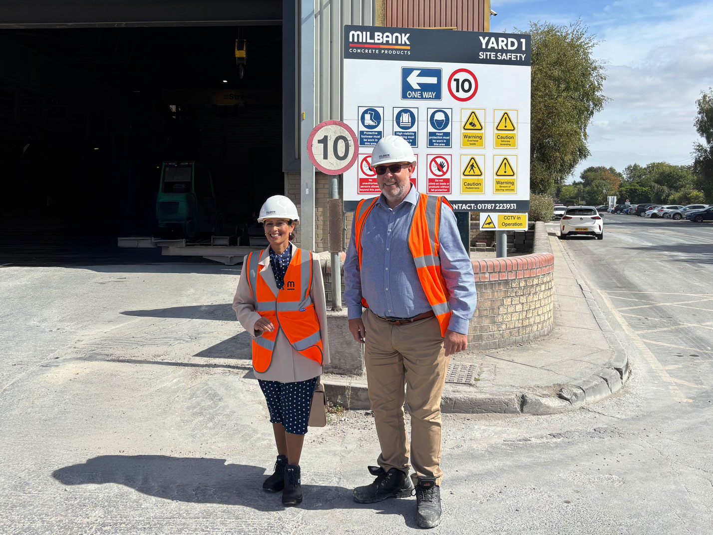 Priti Patel visits Milbank Concrete Products 1
