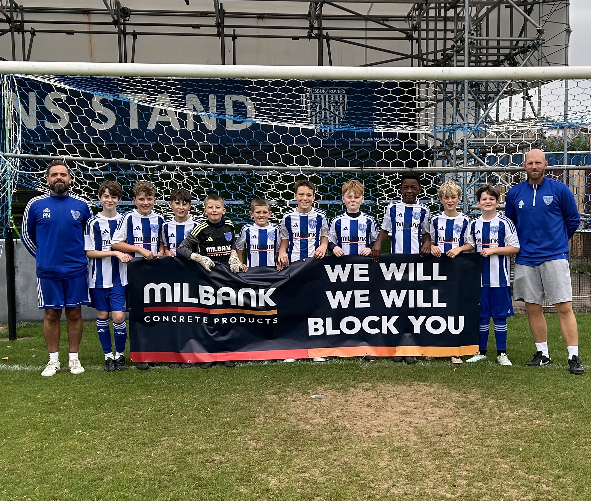 U12 Football Team in Milbank sponsored kit