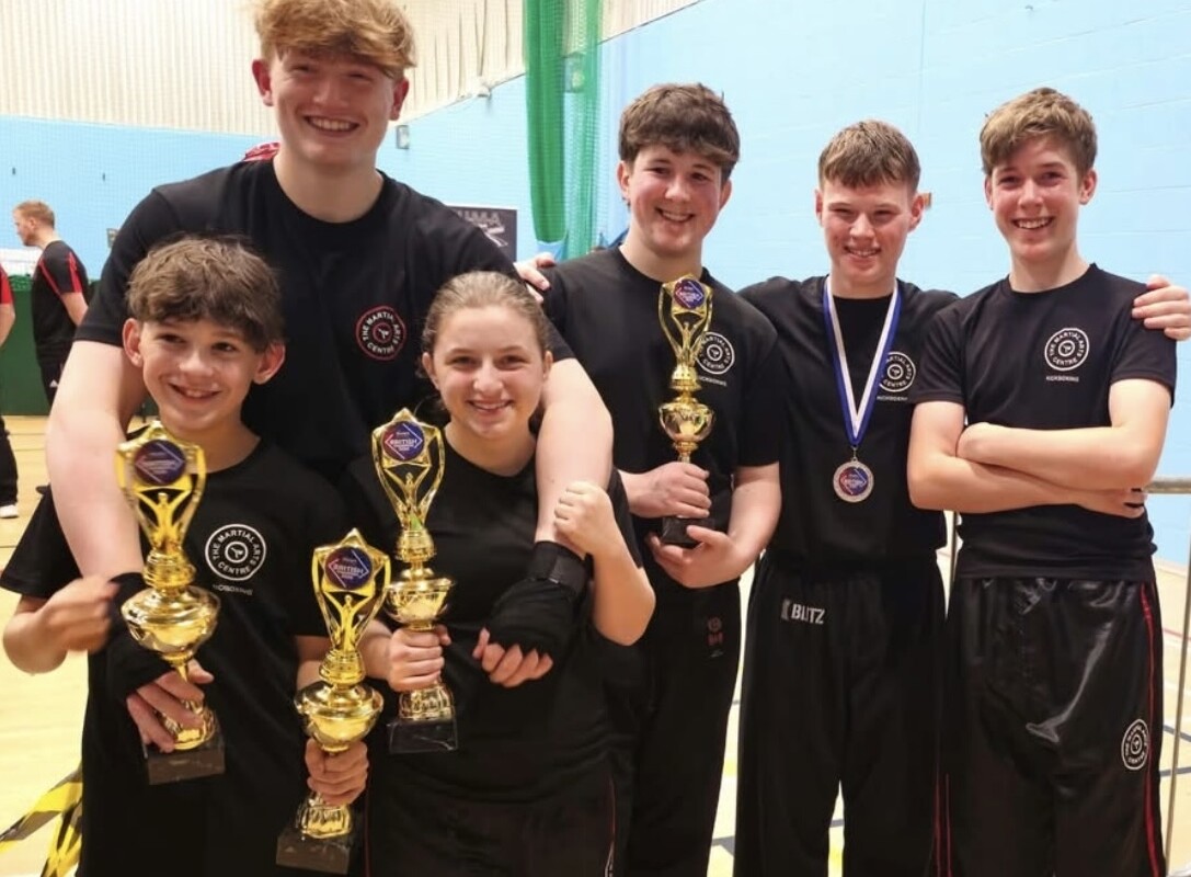 The Martial Arts Centre showing their trophies