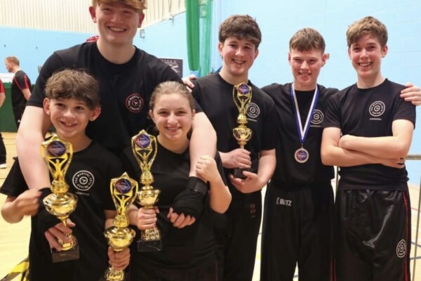 The Martial Arts Centre showing their trophies